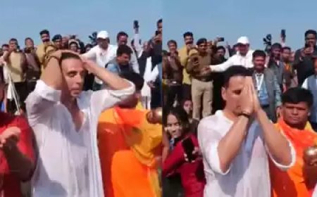 Akshay Kumar Takes a Holy Dip at Triveni Sangam