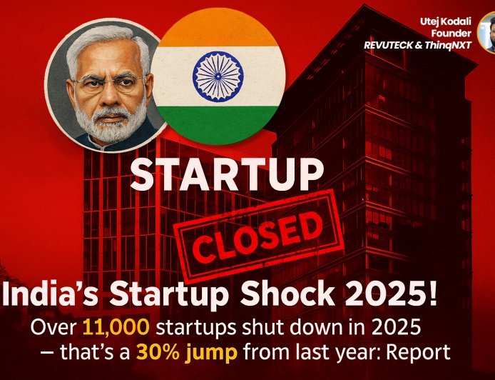 11,223 Startups Shut Down in India in 2025 - The Harsh Truth Behind the Correction